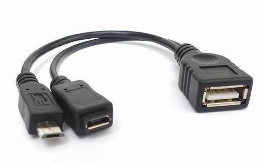cablu adaptor otg cu alimentare micro usb mamatata