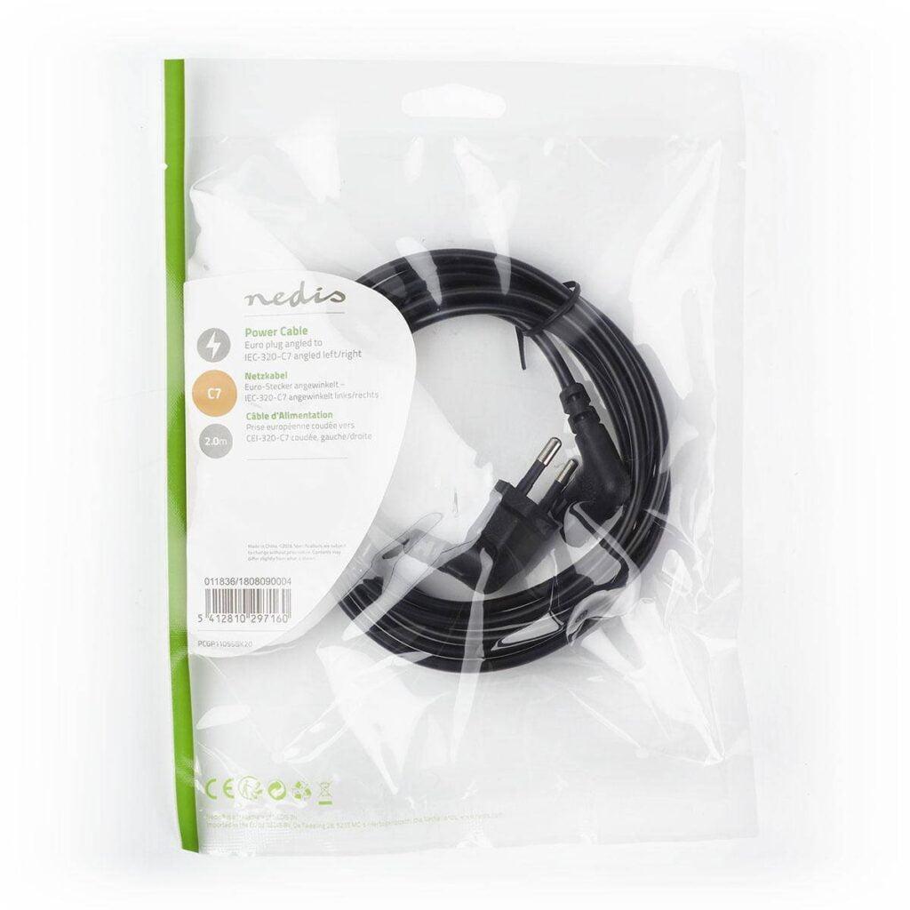 cablu alimentare euro tata cotit iec 320 c7 cotit 2m nedis 2
