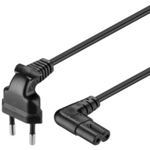 cablu alimentare tv 3m euro 90 grade la 2 pini 90 grade goobay