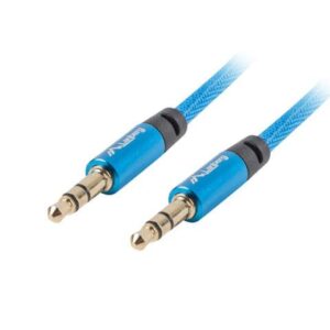 cablu audio jack 35 mm tata tata albastru panzat 2m lanberg