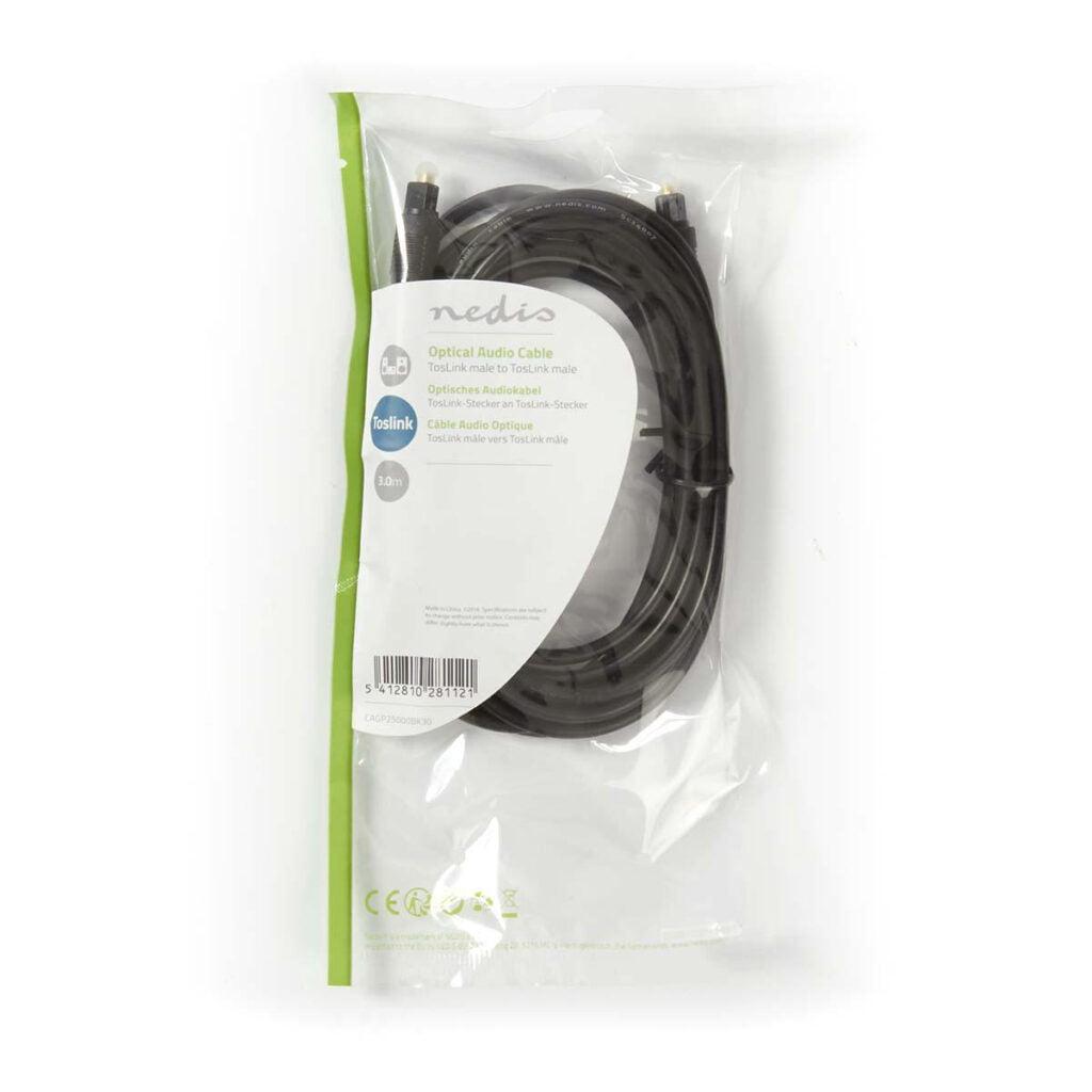 cablu audio optic nedis toslink tata toslink tata 3m negru 2