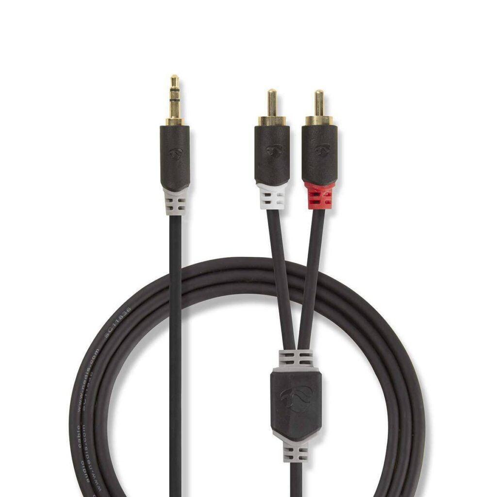 cablu audio stereo nedis jack 35 mm tata 2x rca tata 10m 1