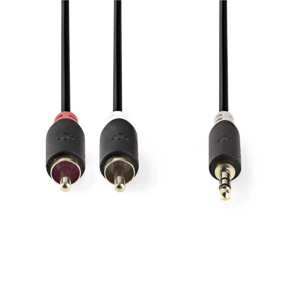 cablu audio stereo nedis jack 35 mm tata 2x rca tata 10m 2