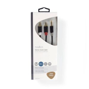 cablu audio stereo nedis jack 35 mm tata 2x rca tata 10m