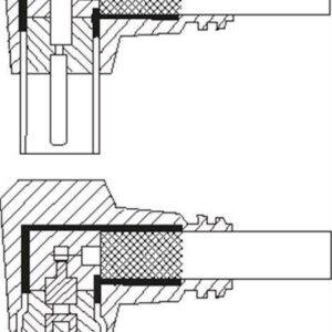 cablu coaxial profesional cu mufe cotite 5m goobay
