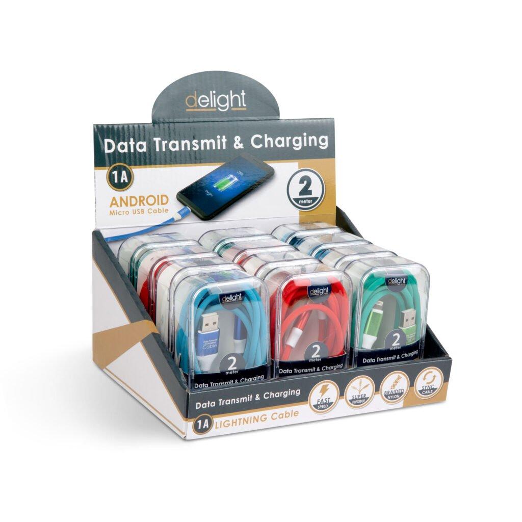 cablu de date si incarcare iphone lightning invelis siliconic 2m 2a delight 6