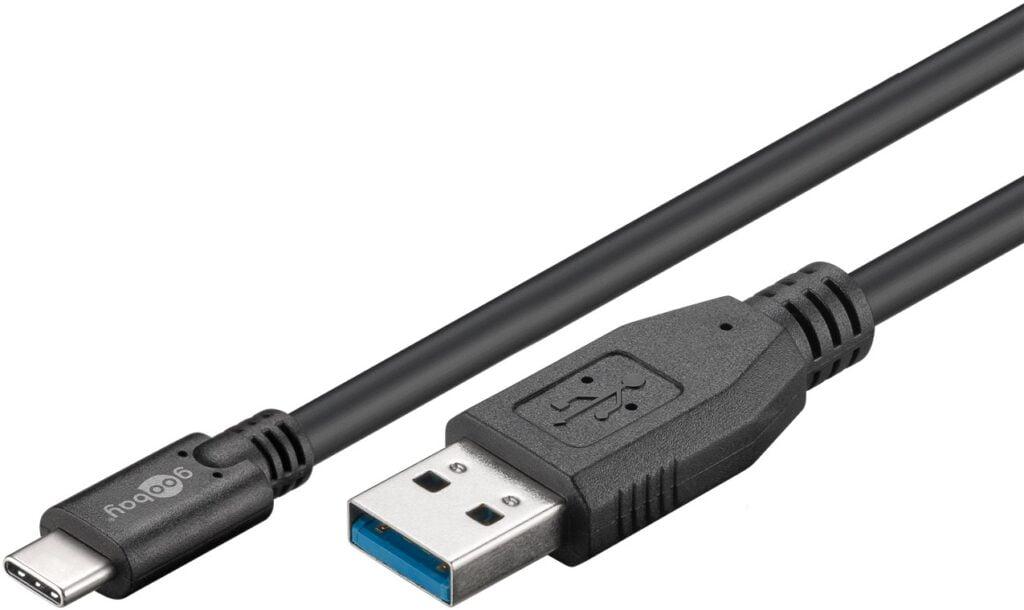 cablu de incarcare si sincronizare usb 30 usb type c 2m 3a 15w negru goobay 1