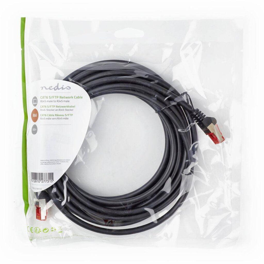 cablu de retea cat6 sftp rj45 tata rj45 tata 5m negru nedis 2