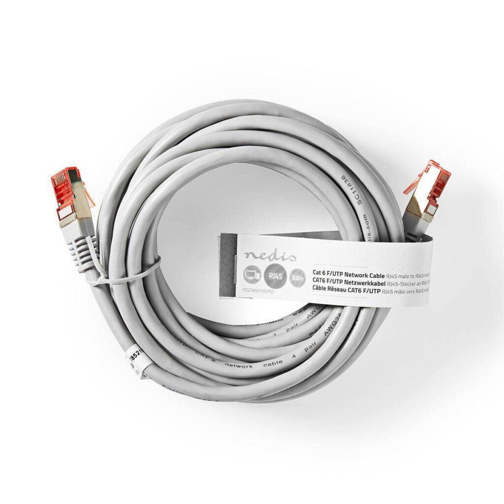 cablu de retea nedis cat6 ftp rj45 8p8c tata rj45 8p8c tata 5m gri