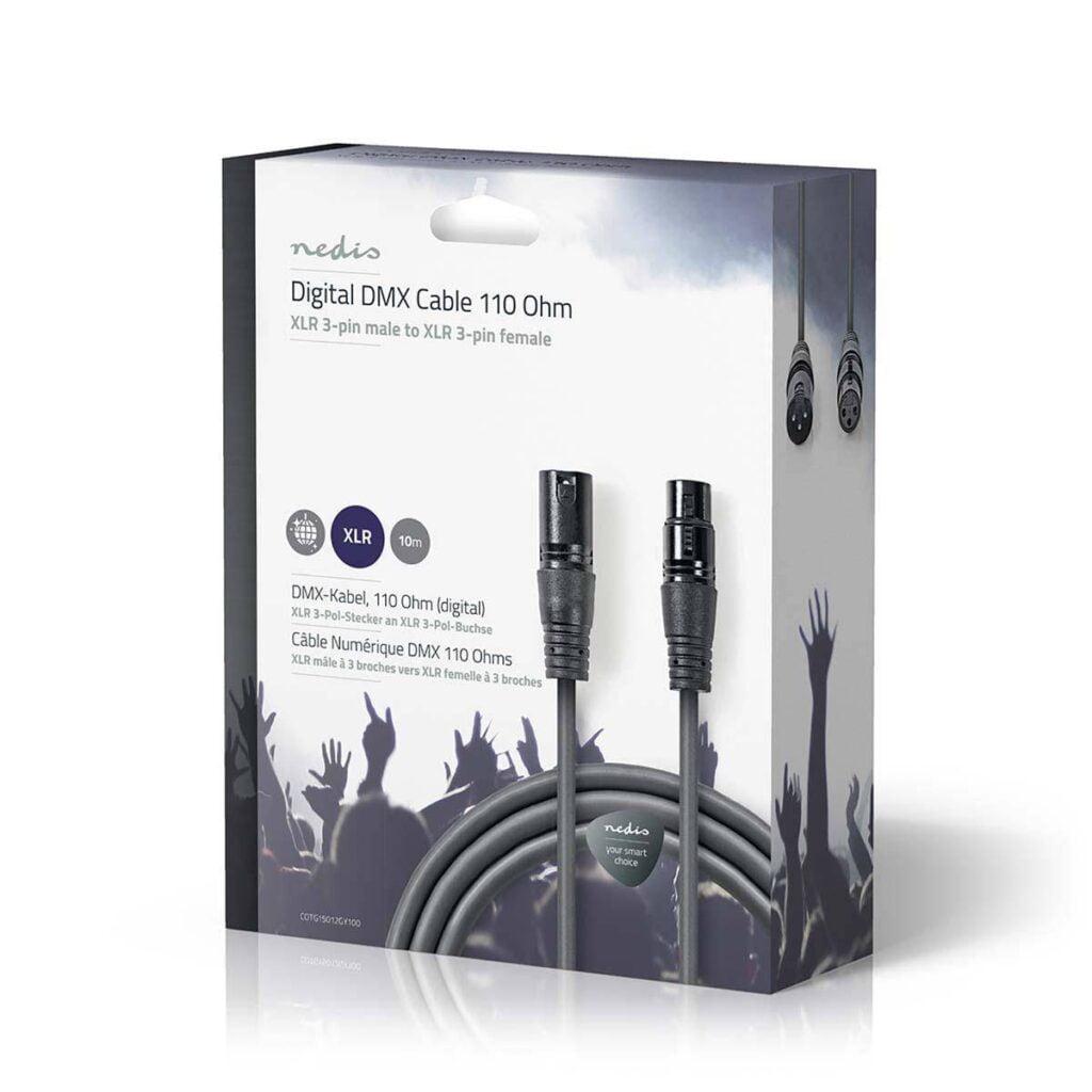 cablu digital dmx 110 ohm xlr 3 pini tata xlr 3 pini mama 10m gri nedis 4
