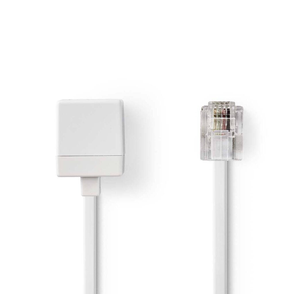 cablu extensie telefonie rj11 tata rj11 mama 10m alb nedis