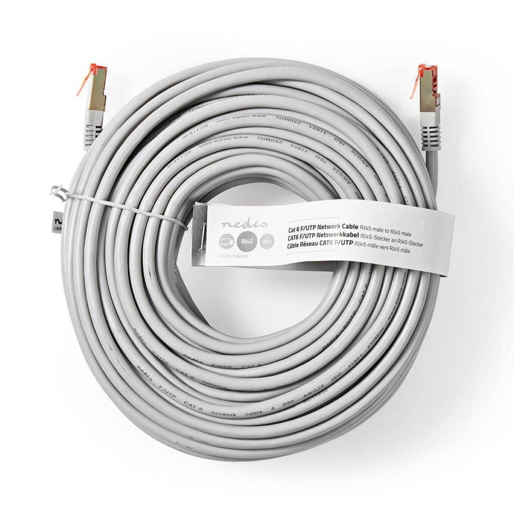 cablu ftp cat6 patch cord 20m gri nedis