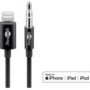 cablu lightning audio jack 35 mm 1m certificat apple mfi goobay