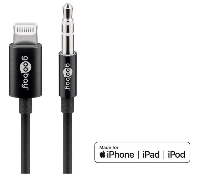 cablu lightning audio jack 35 mm 1m certificat apple mfi goobay