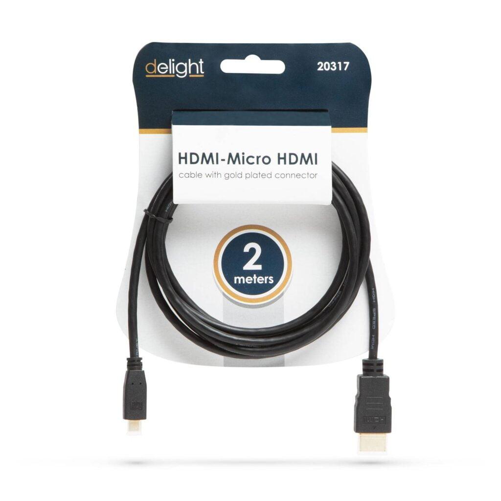 cablu micro hdmi 2m conectoare placate cu aur delight 1