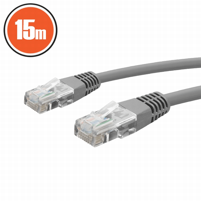 cablu patch 8p8c cat5e utp 15m gri