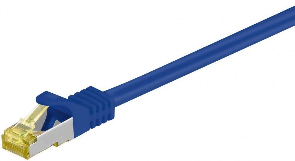 cablu patch sftp cat7 025m albastru 2x rj45 cupru ecranat goobay