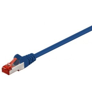cablu patchcord retea 1m cat6e sstp pimf rj45 x2 cupru ecranat albastru goobay