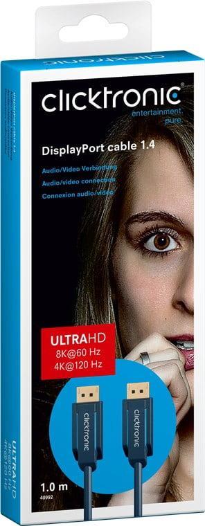 cablu profesional 2m displayport v14 4k 120hz 8k 60hz awg28 clicktronic 1