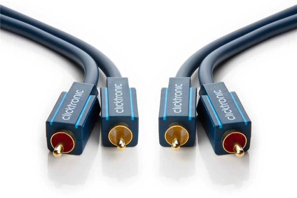 cablu profesional ofc rca mufa x2 din ambele parti 1m placare aurit albastru clicktronic 70377 1
