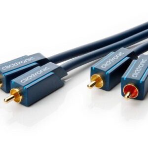 cablu profesional ofc rca mufa x2 din ambele parti 1m placare aurit albastru clicktronic 70377