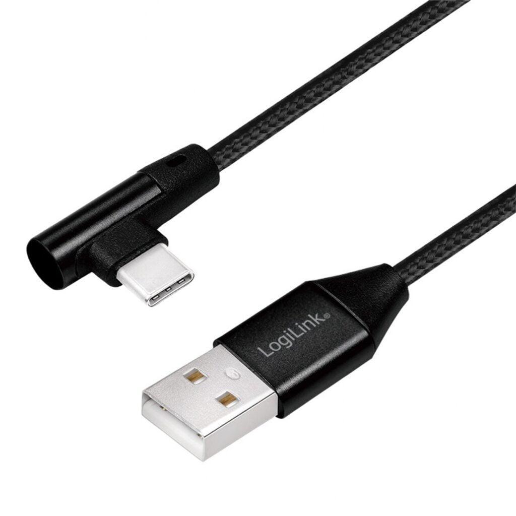 cablu usb 20 a mufa tata usb type c mufa tata in unghi 03m logilink cu0137