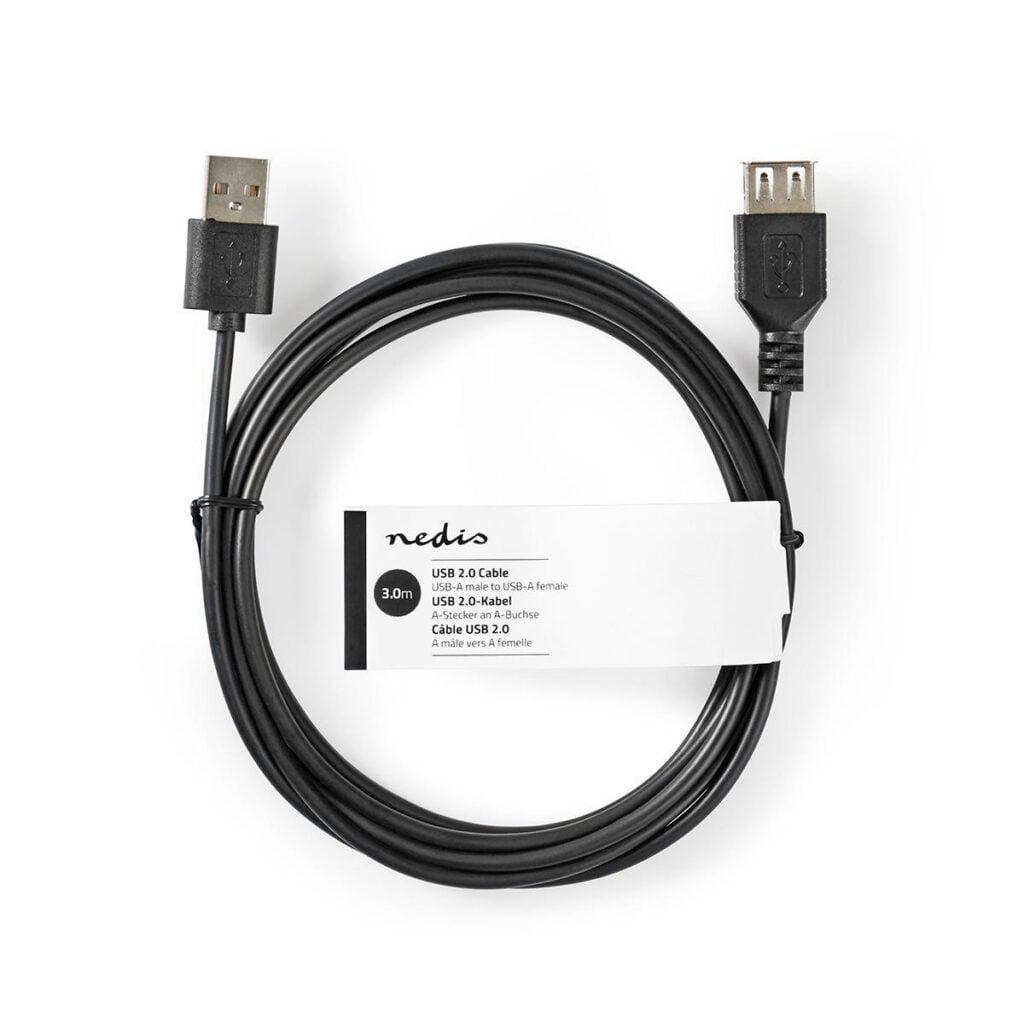 cablu usb 20 a tata usb a mama 3m negru nedis 2