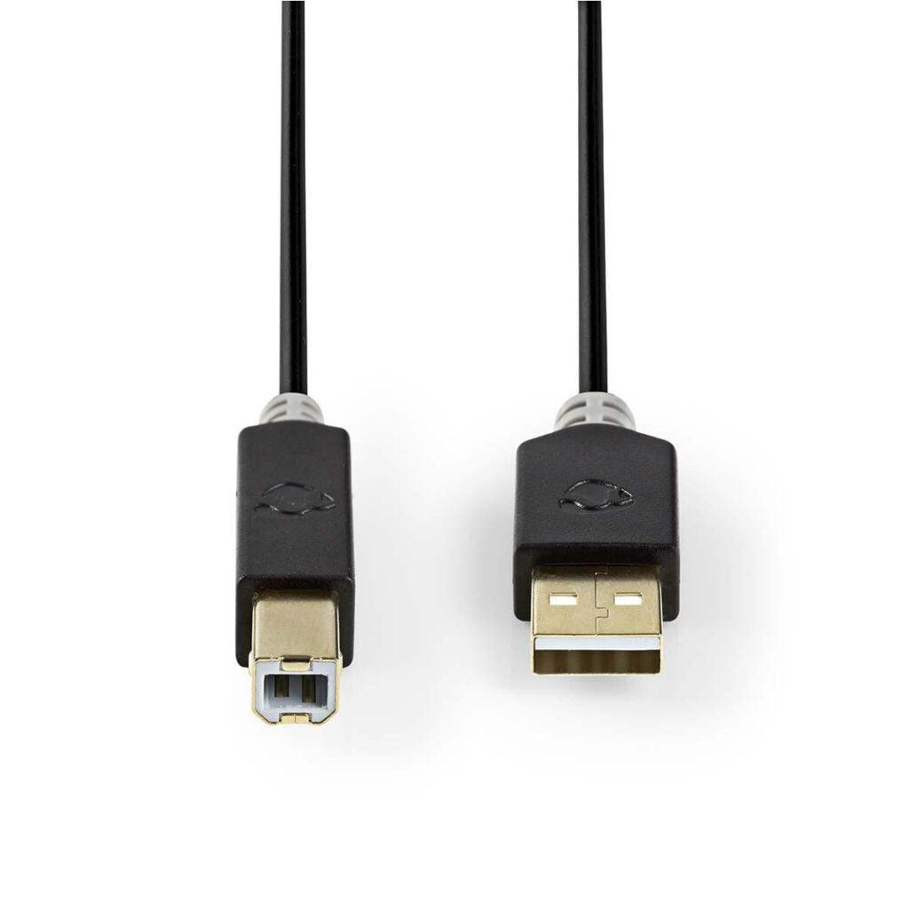 cablu usb 20 a tata usb b tata imprimanta 3m antracit nedis 1