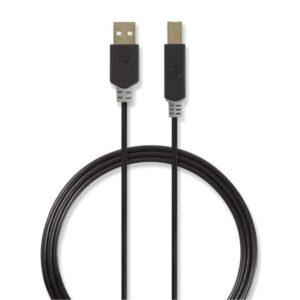 cablu usb 20 a tata usb b tata imprimanta 3m antracit nedis