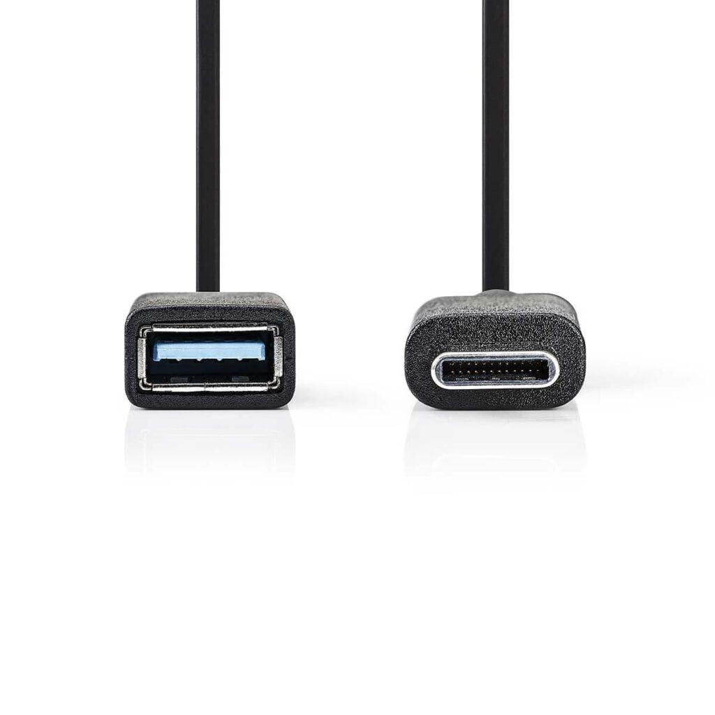 cablu usb 30 mama usb type c tata 015m negru nedis 1