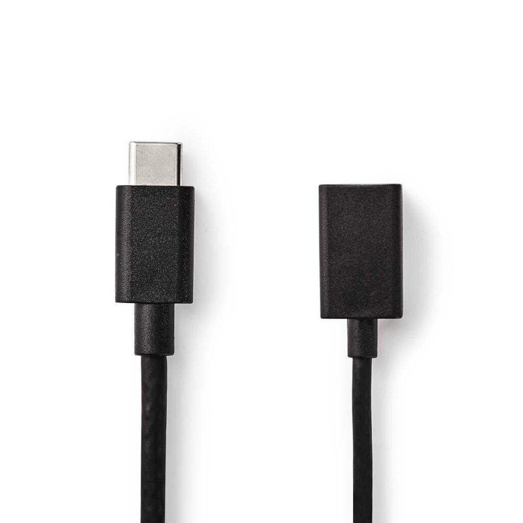 cablu usb 30 mama usb type c tata 015m negru nedis