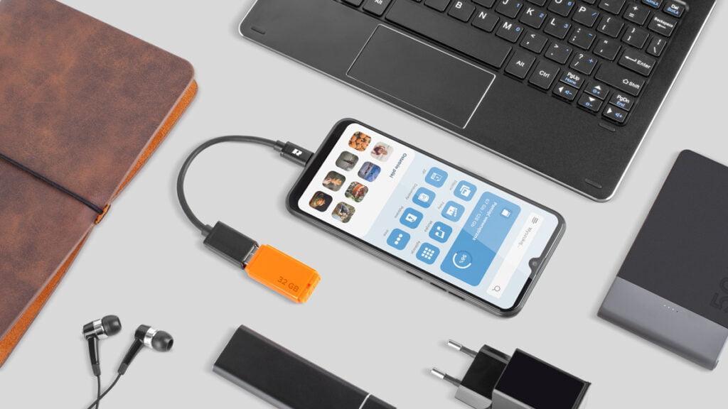 cablu usb mama tata usb type c otg 10cm rebel 1