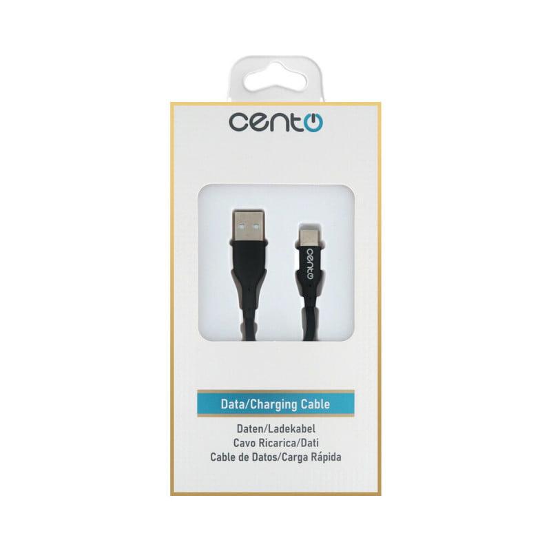 cablu usb type c usb 1m 3a silicon negru cento c101 1