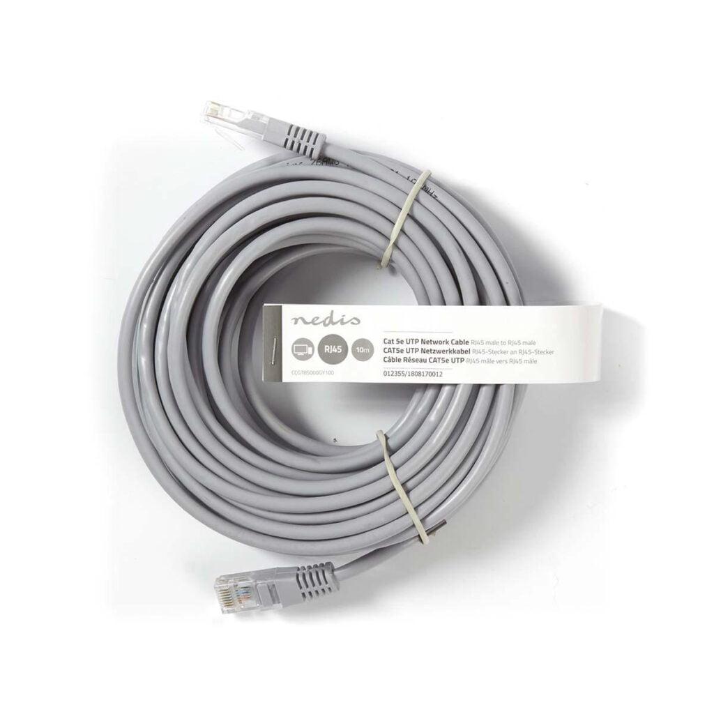 cablu utp nedis cat5e mufat 10m patch cord gri 2