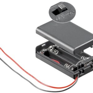 carcasa 3x aaa 64x375x152mm cu fire capac si intrerupator goobay