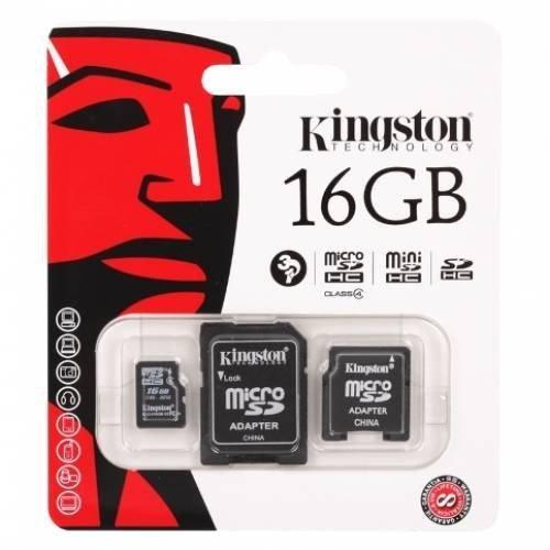card microsd 16gb clasa 4 cu adaptor sd kingston 1