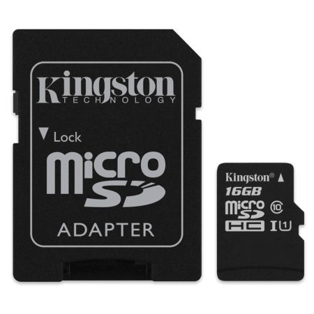 card microsd 16gb clasa 4 cu adaptor sd kingston