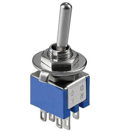 comutator 2x on on 6 pini 8x9x7mm cu retinere goobay
