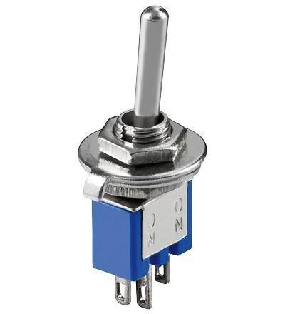comutator on on 3 pini 8x5x7mm cu retinere goobay