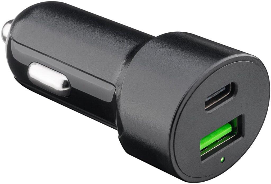 incarcator 12 24v auto rapid dublu usb si usb type c pd 3a 48w goobay 5