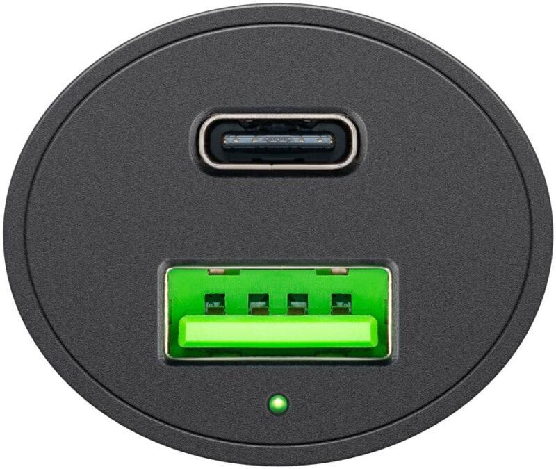 incarcator 12 24v auto rapid dublu usb si usb type c pd 3a 48w goobay 6