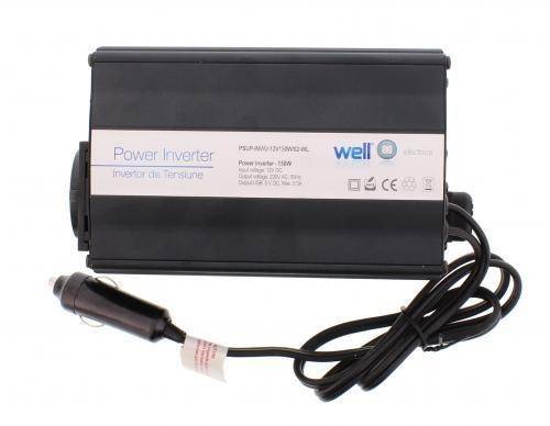 invertor de tensiune 12v 230v 150w si usb 5v 500ma well