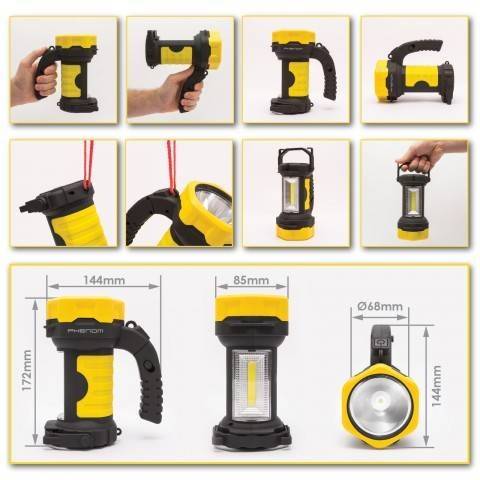 lanterna de lucru cu cob led lumina extrem de puternica phenom 4