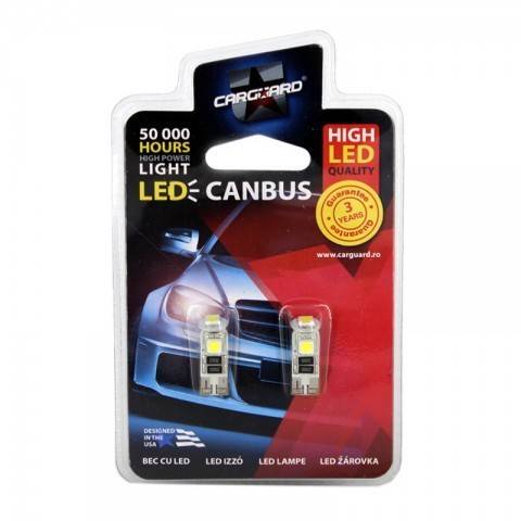 led de pozitie t10 12v 3w 54lm set 2buc can104 carguard 2