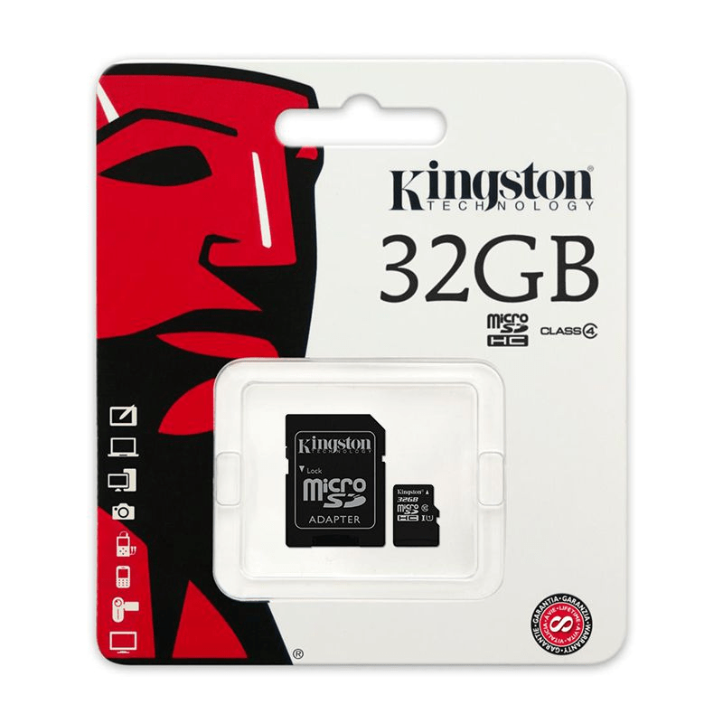 microsd card 32gb clasa 4 cu sdhc adaptor kingston 2