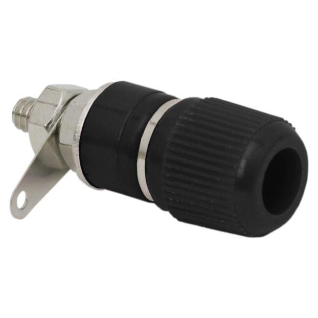 mufa banana 4mm mama din plastic negru montabila panou