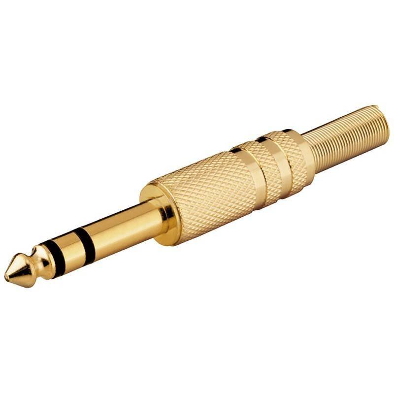 mufa jack 635 mm stereo tata metal aurit goobay