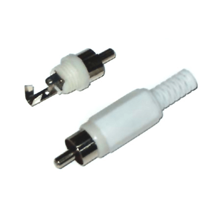 mufa rca tata din plastic alb