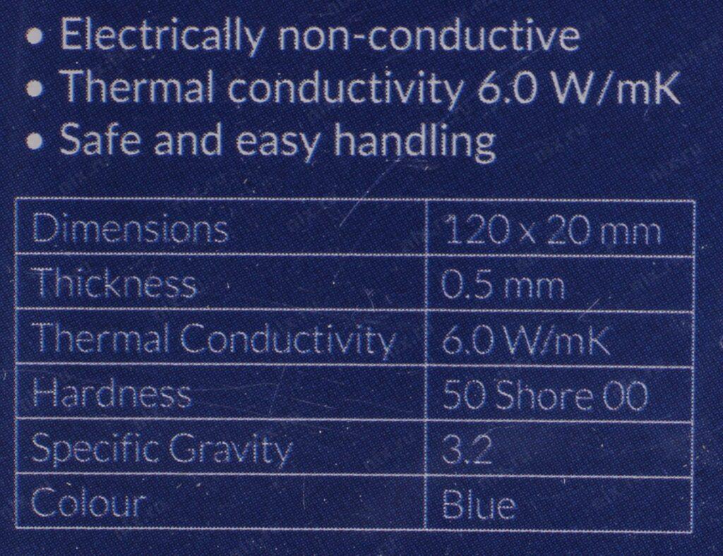 pad termic arctic 6w mk grosime 05mm 120x20mm set 1buc 1