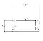 profil aluminiu 2m pentru banda led 174mm x 7mm cu difuzor alb mat si accesorii prindere capace v tac 2